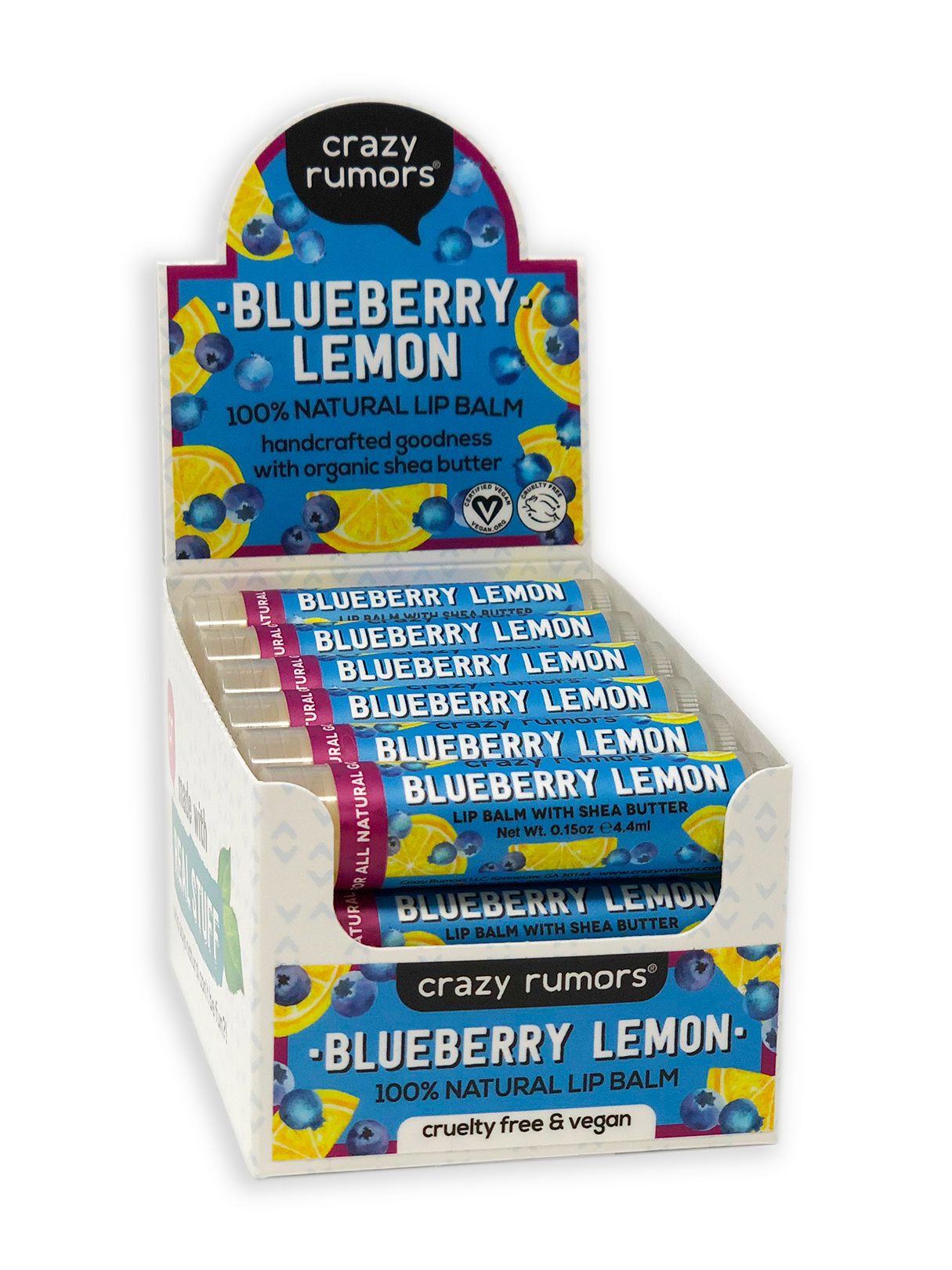 Crazy Rumors - All Natural, Vegan Blueberry Lemon Lip Balm