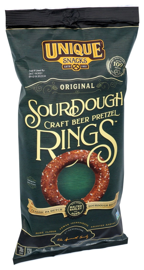 Unique Snacks Sourdough Craft Beer Pretzel Rings