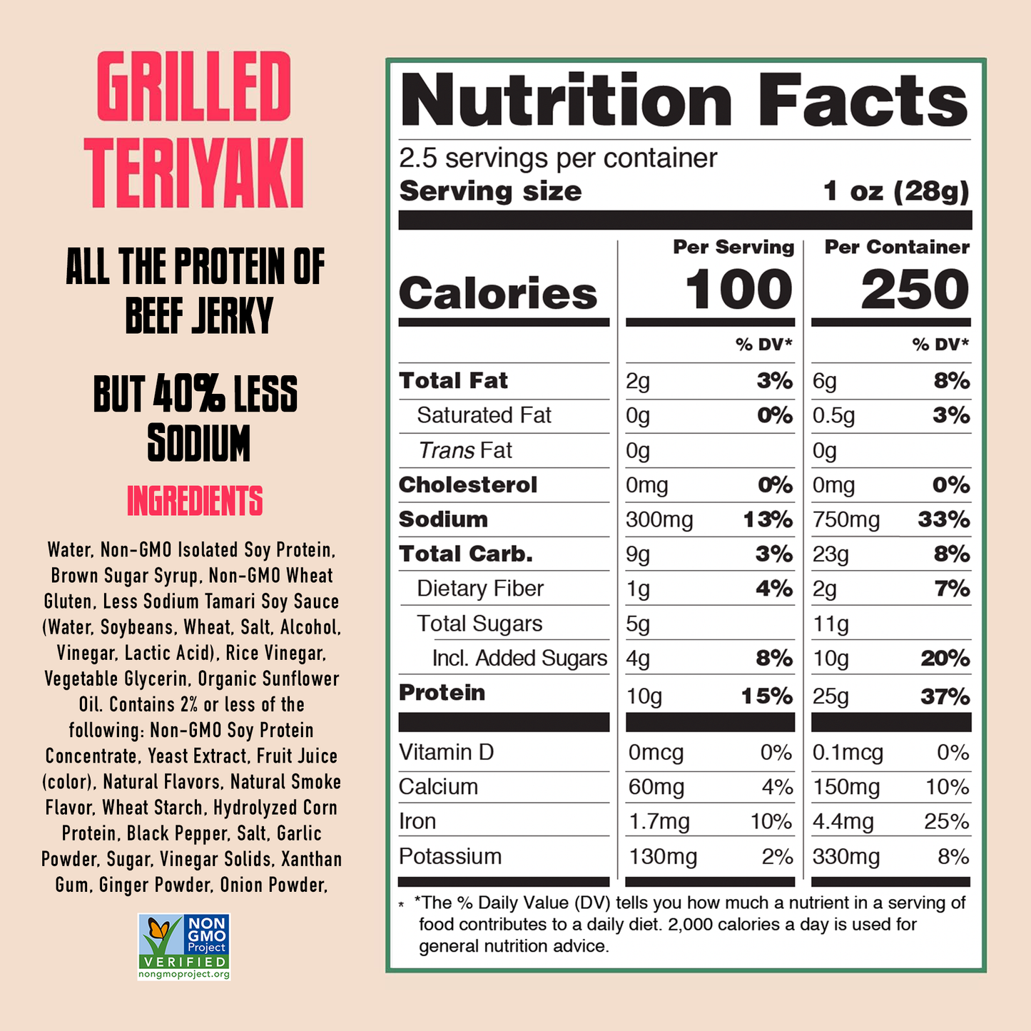 AGRO POWER Jerky - AGRO POWER Jerky - Vegan - Grilled Teriyaki (8 x 2.5oz Bags)