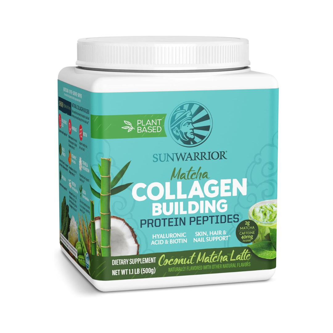 Sunwarrior - Matcha Latte Collagen Drink Powder - Vegan, Plant-Based
