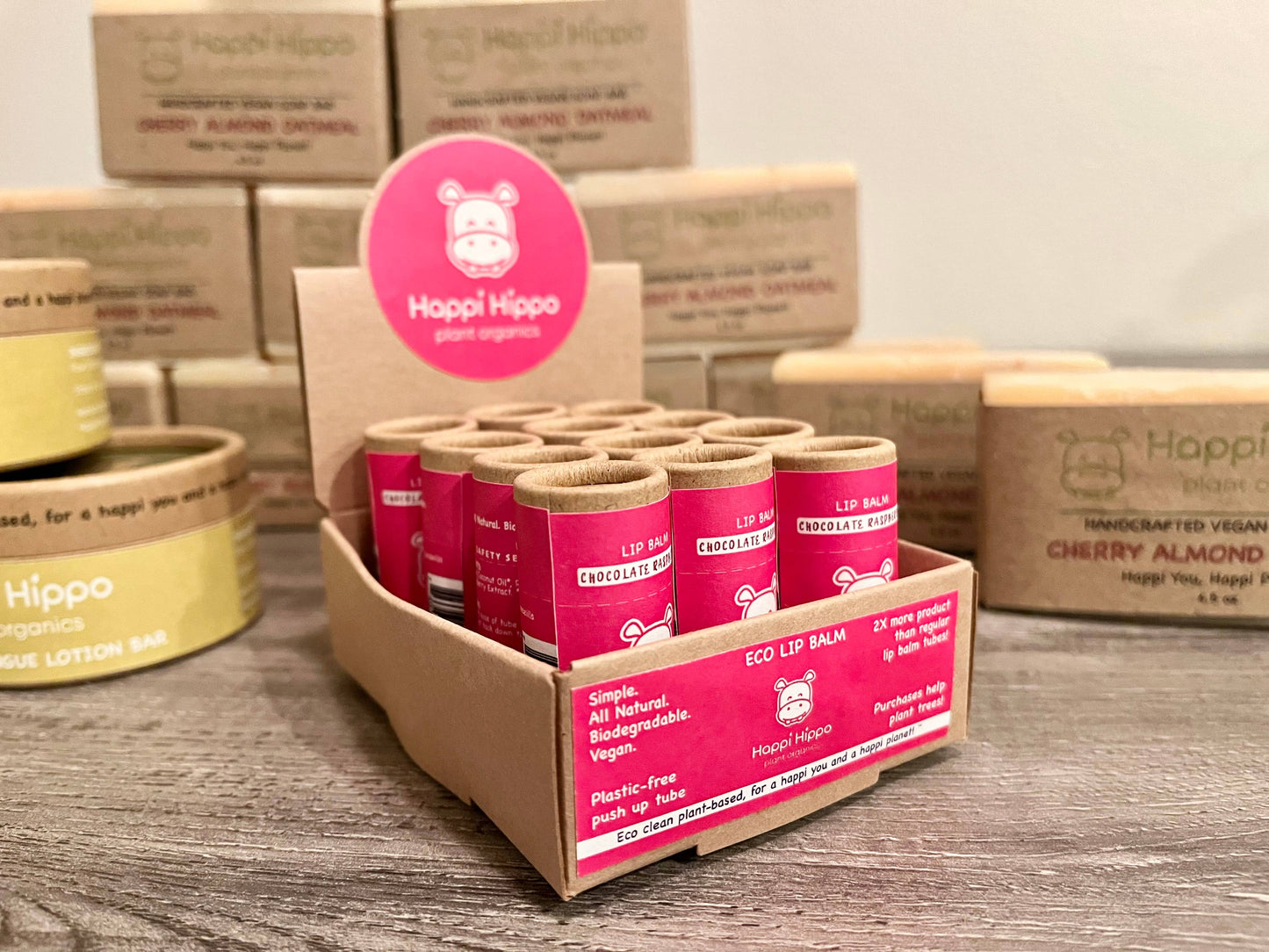 Hippotanicals - Chocolate Raspberry Eco Friendly Vegan Lip Balm