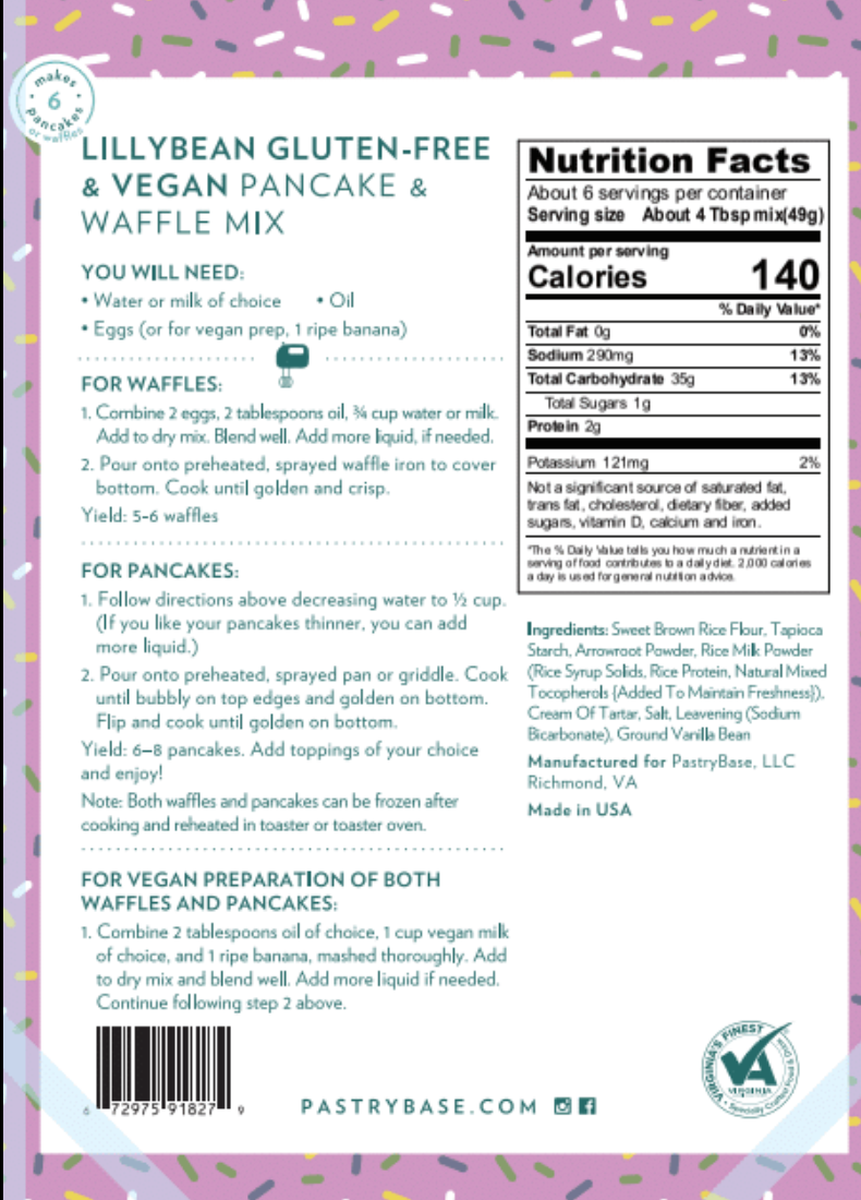 LillyBean Baking - Pancake & Waffle Mix (Vegan & Gluten-Free)