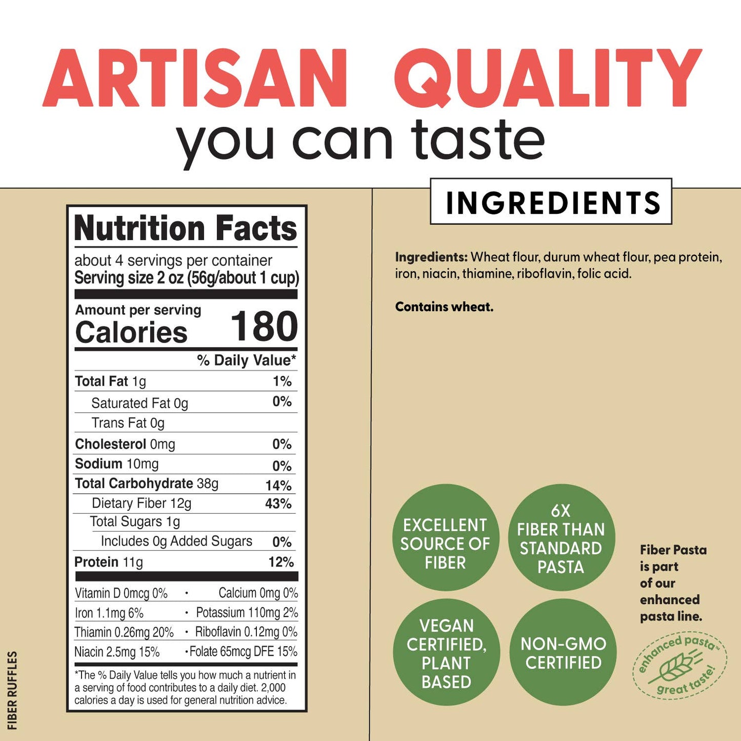 Pastabilities - Fiber Ruffles Pasta (High Fiber, Good Protein)