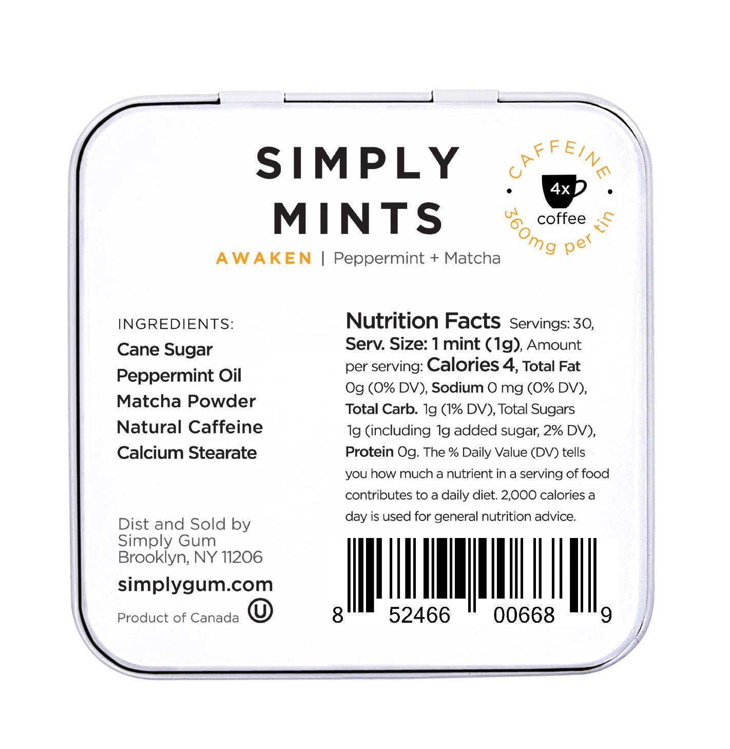 Simply Gum - Simply Mints - Awaken (Caffeine)