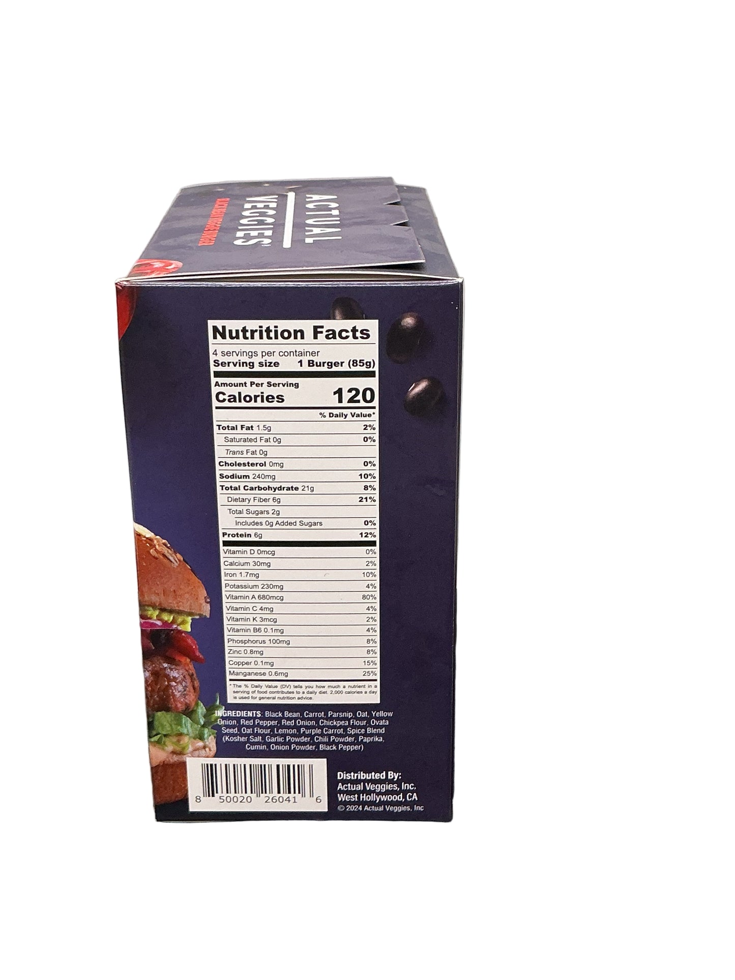 Actual Veggies Black Bean Veggie Burger 4pk