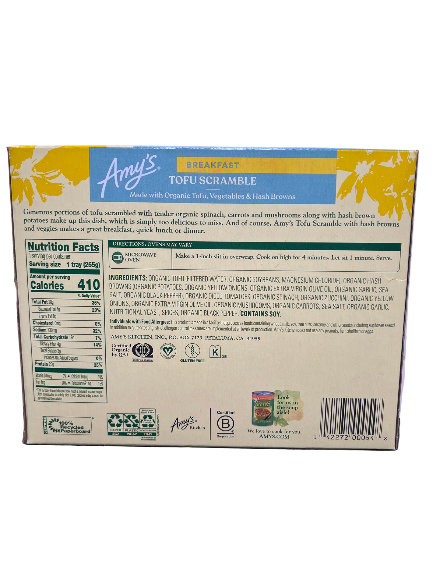 Amy's Vegan Tofu Scramble