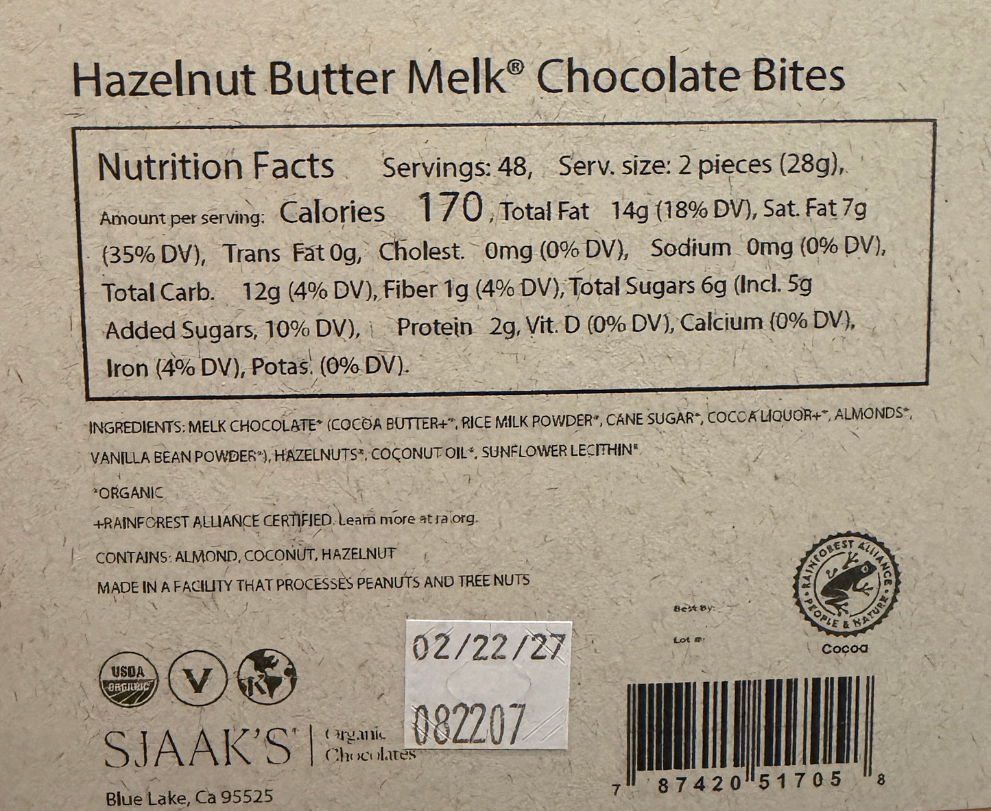 Sjaak's - Hazelnut Butter Melk Chocolate Bite