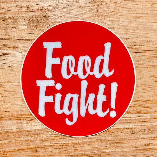 Food Fight! Round Logo Sticker