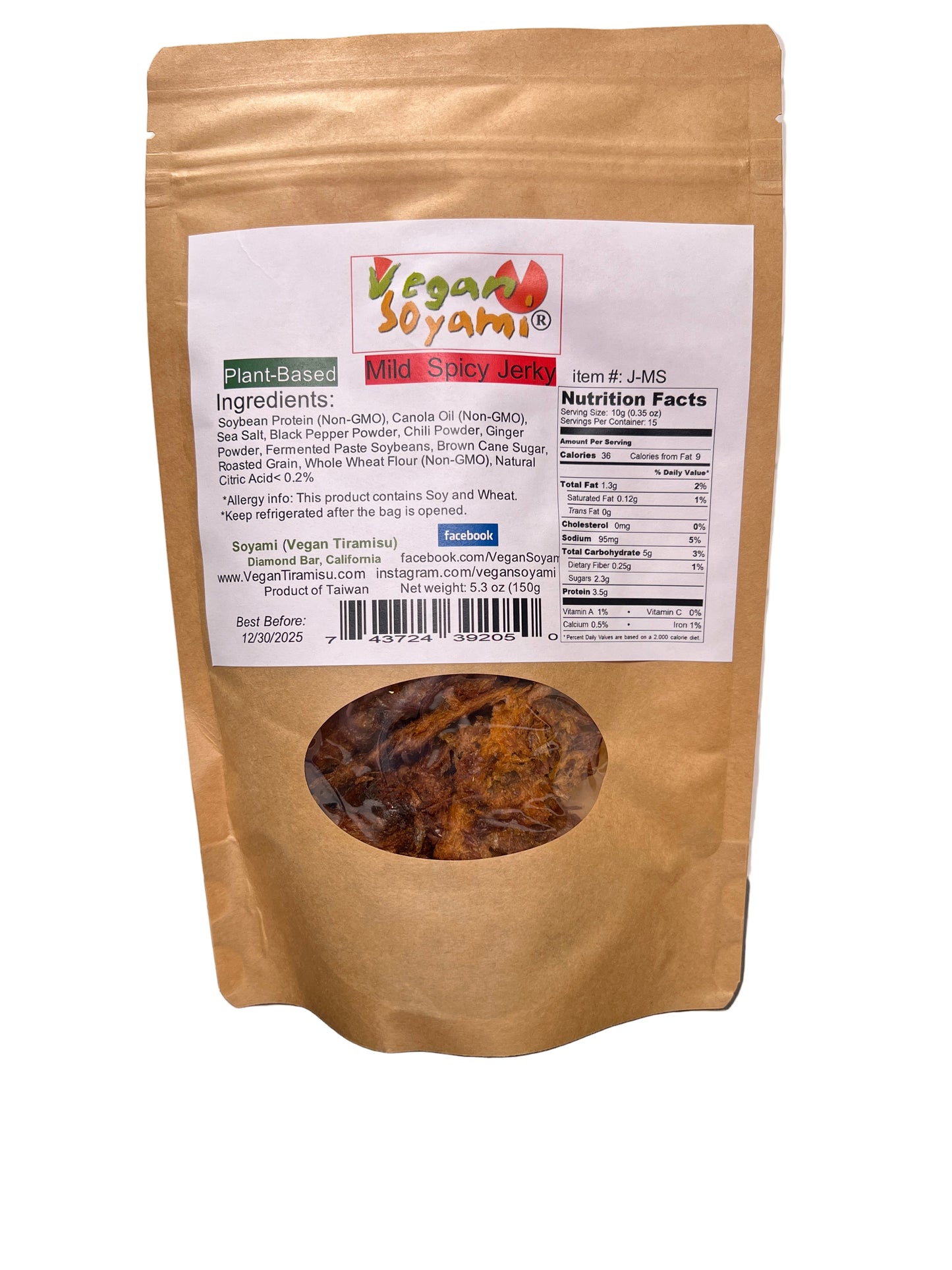 Vegan Soyami Mild Spicy Jerky
