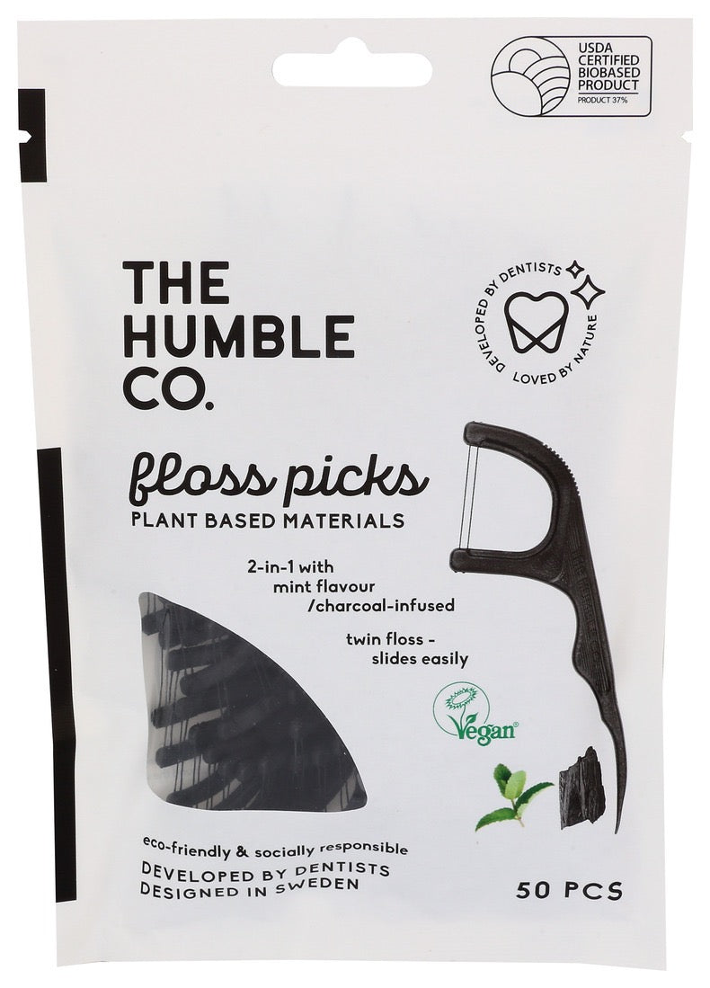 The Humble Co. Charcoal Floss Picks