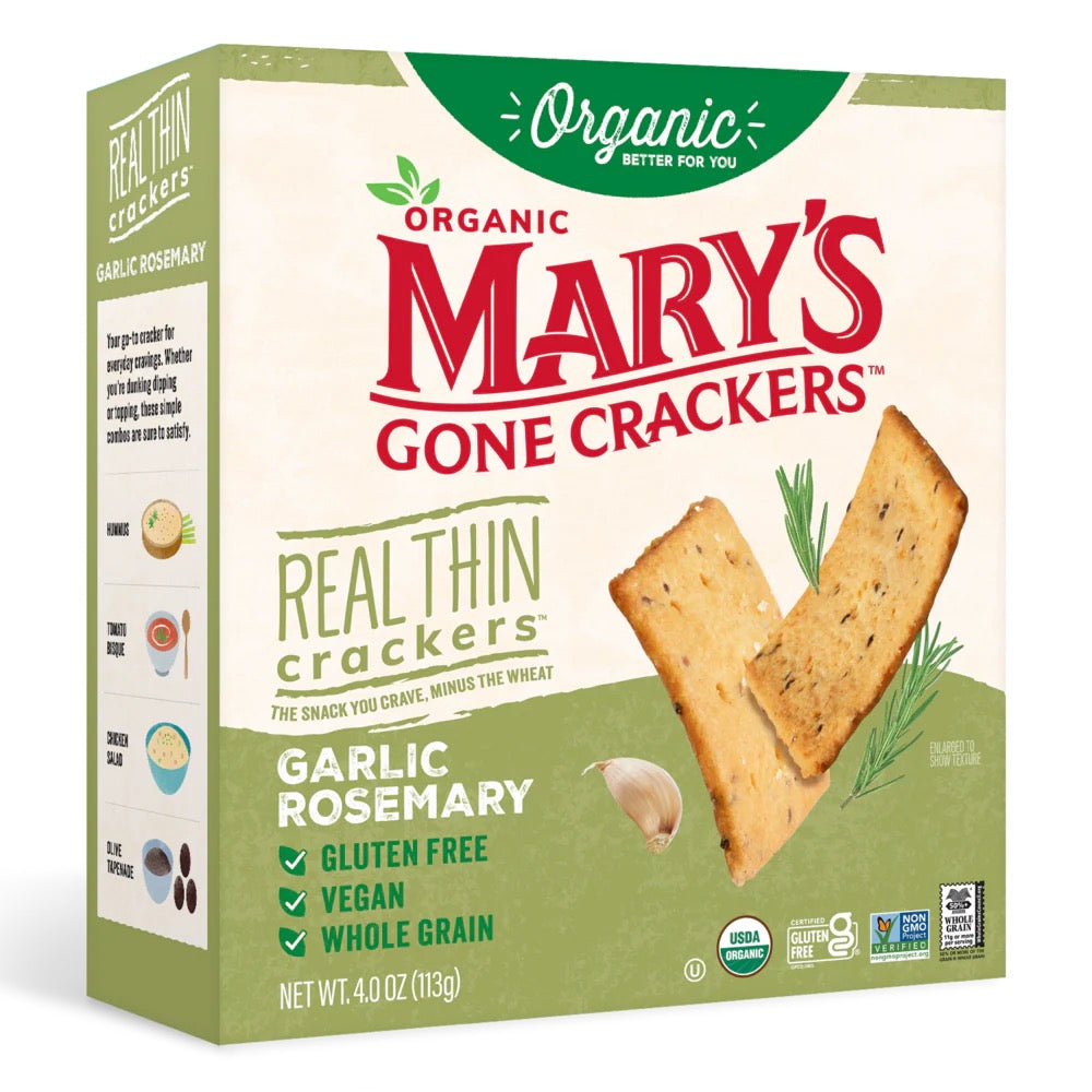 Mary's Gone Crackers - Real Thin Garlic Rosemary