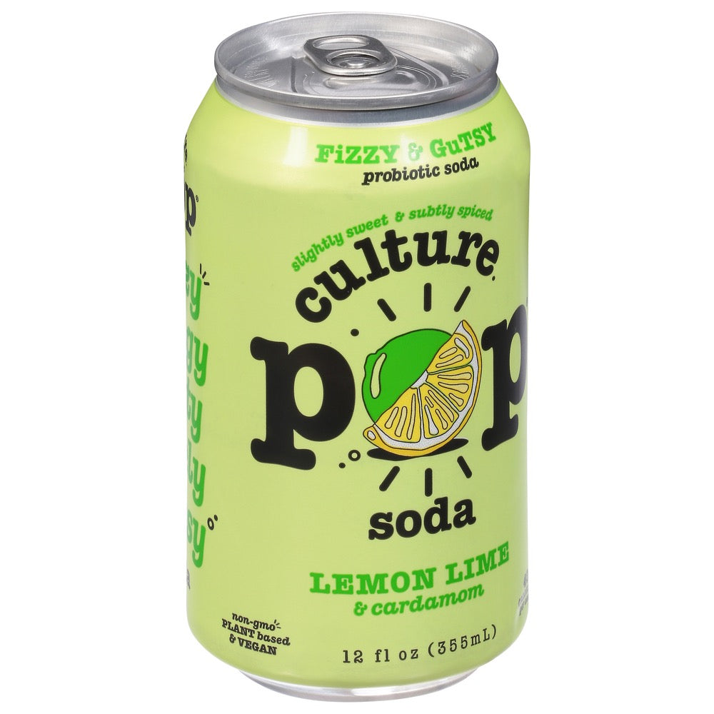 Culture Pop Soda - Lemon Lime & Cardamom Probiotic Soda