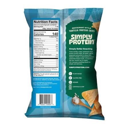 Simply Protein - Tortilla Protein Chips - Sea Salt
