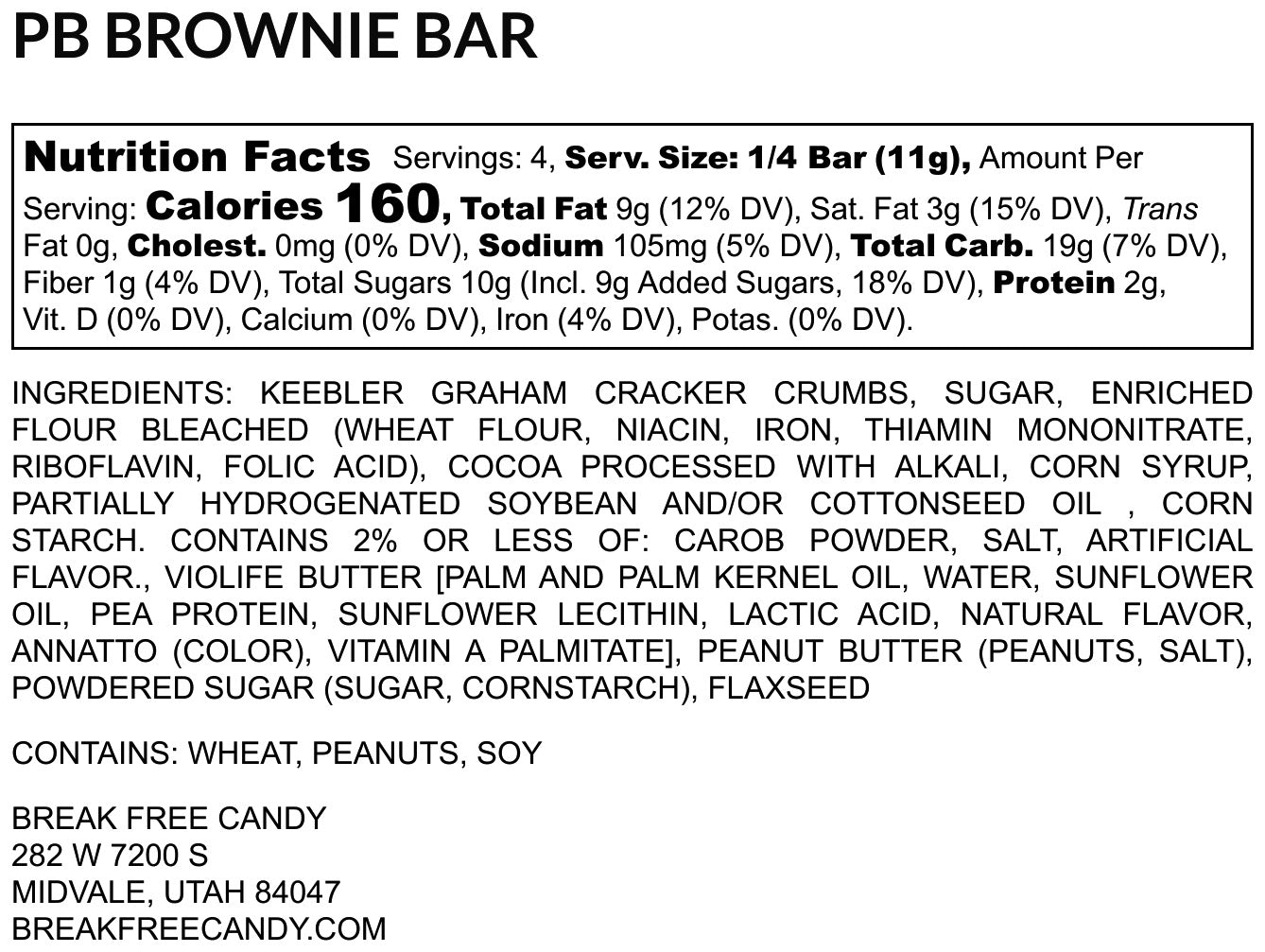 Break Free - PB Brownie Bar