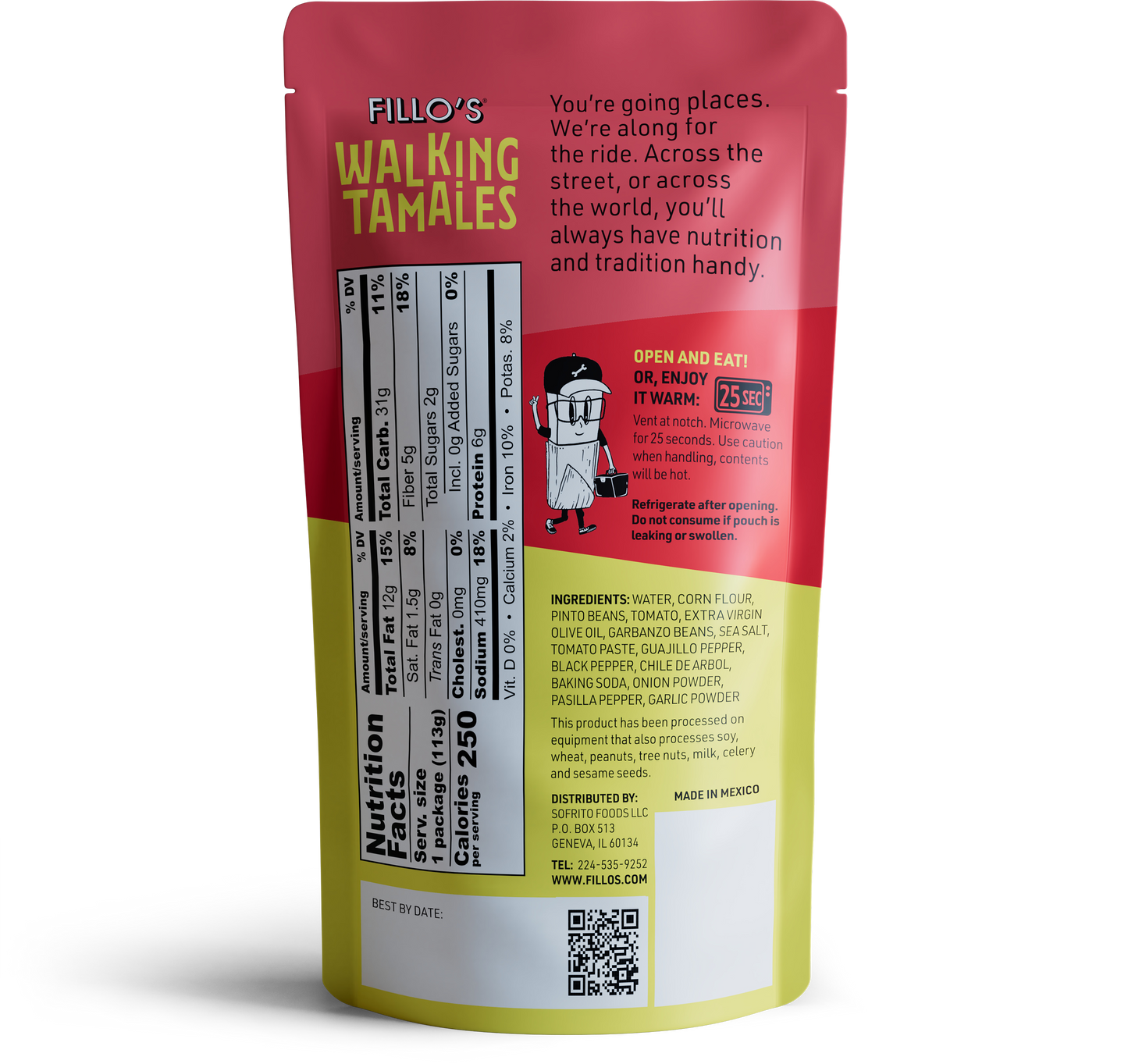FILLO'S - Walking Tamales Bean Salsa Roja