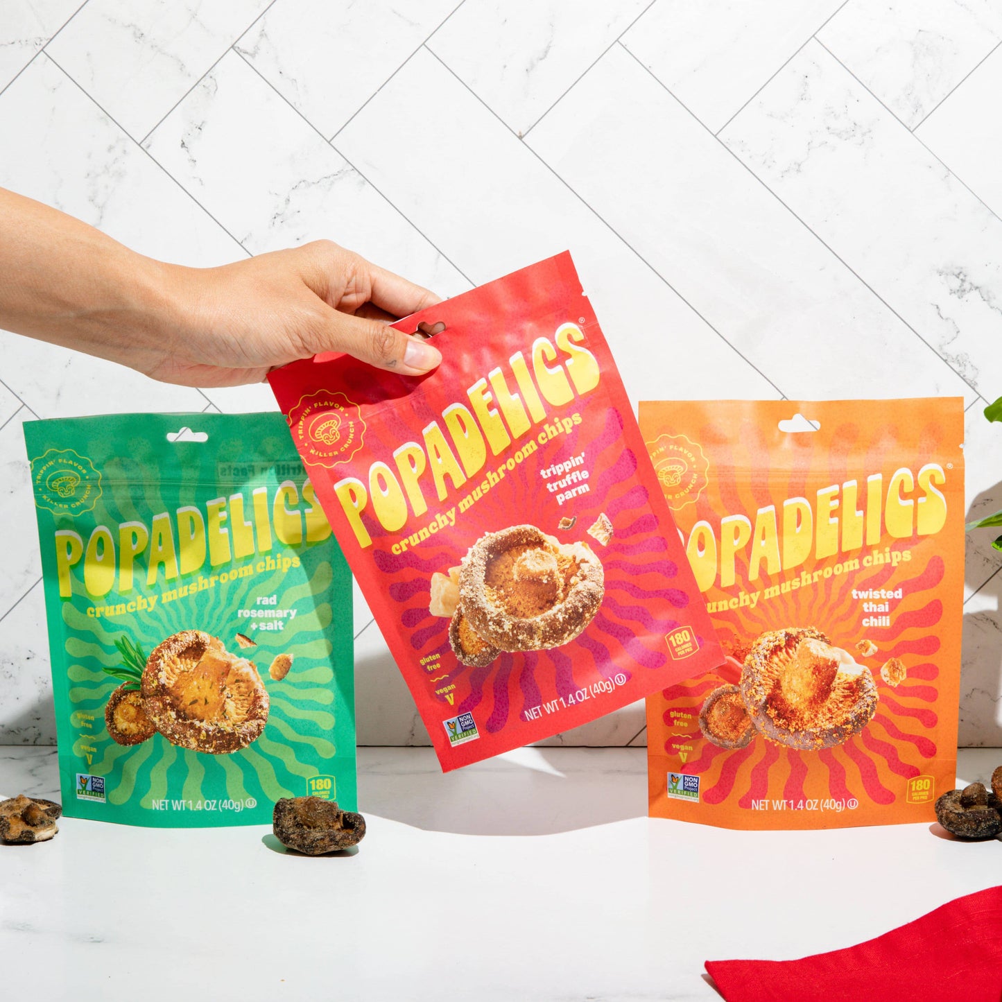 Popadelics Crunchy Mushroom Chips - Crunchy Mushroom Chips- Rad Rosemary & Salt