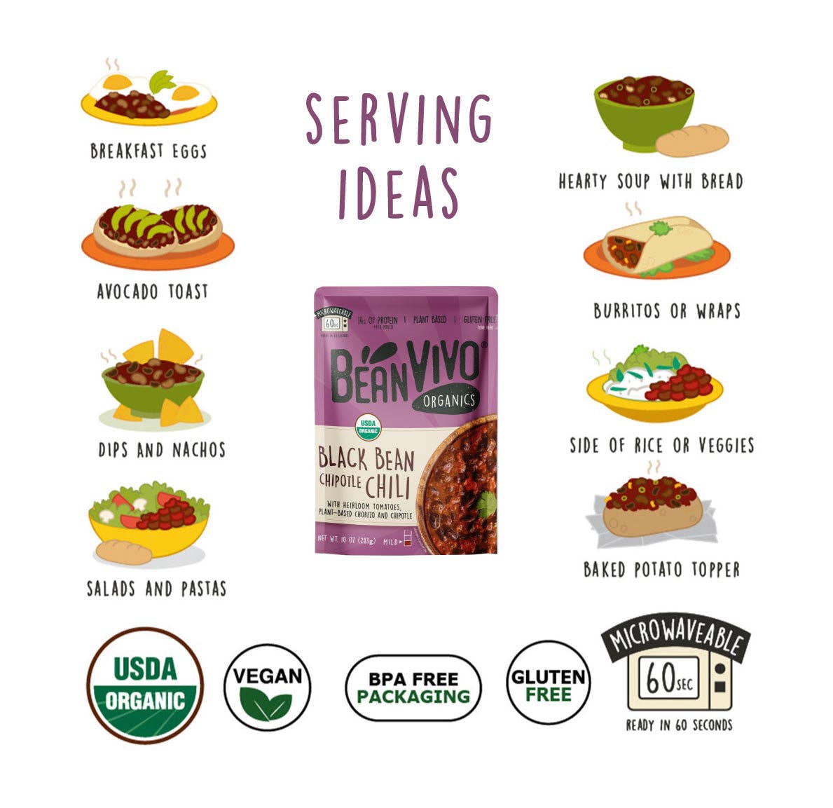 BeanVIVO Organics - Black Bean Vegan Chipotle Chili
