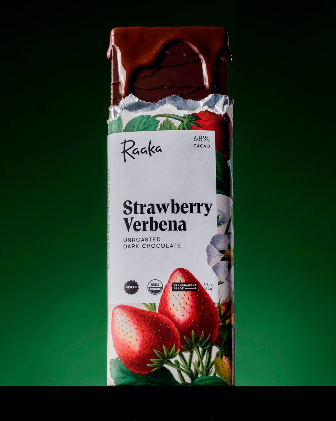 Raaka Chocolate - Strawberry Verbena Chocolate Bar - Spring Limited Edition