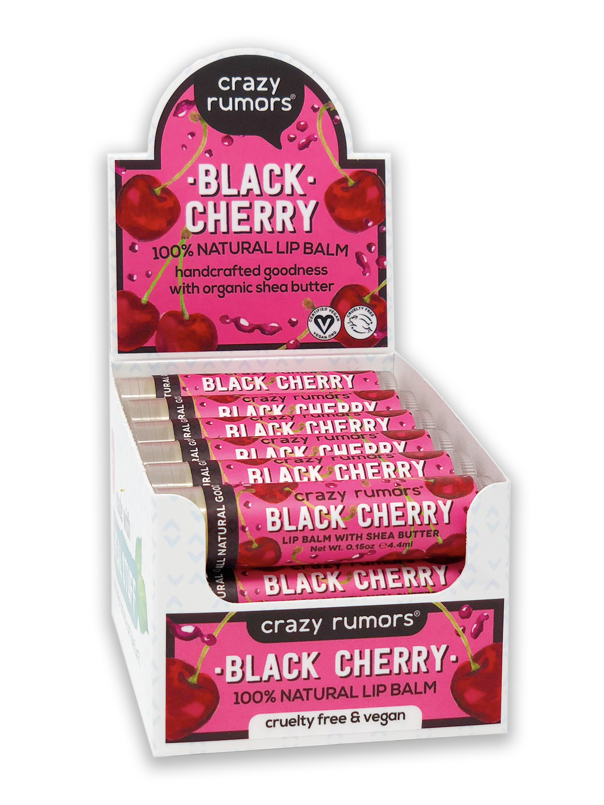 Crazy Rumors - Black Cherry Lip Balm - 12 ct Display