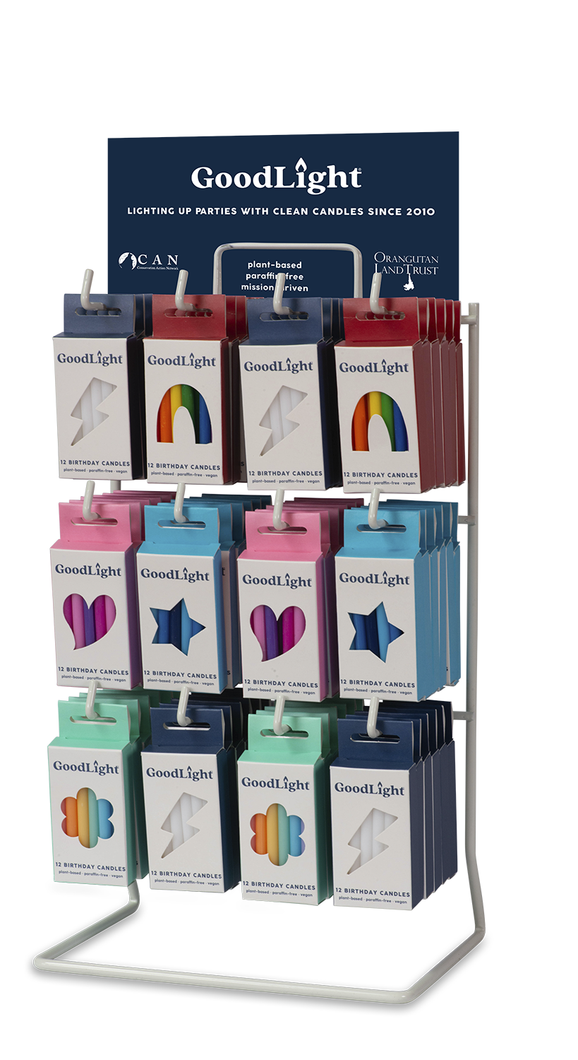 GoodLight Natural Candles - Vegan Birthday Candles | 12-Count Box: Multi-Color