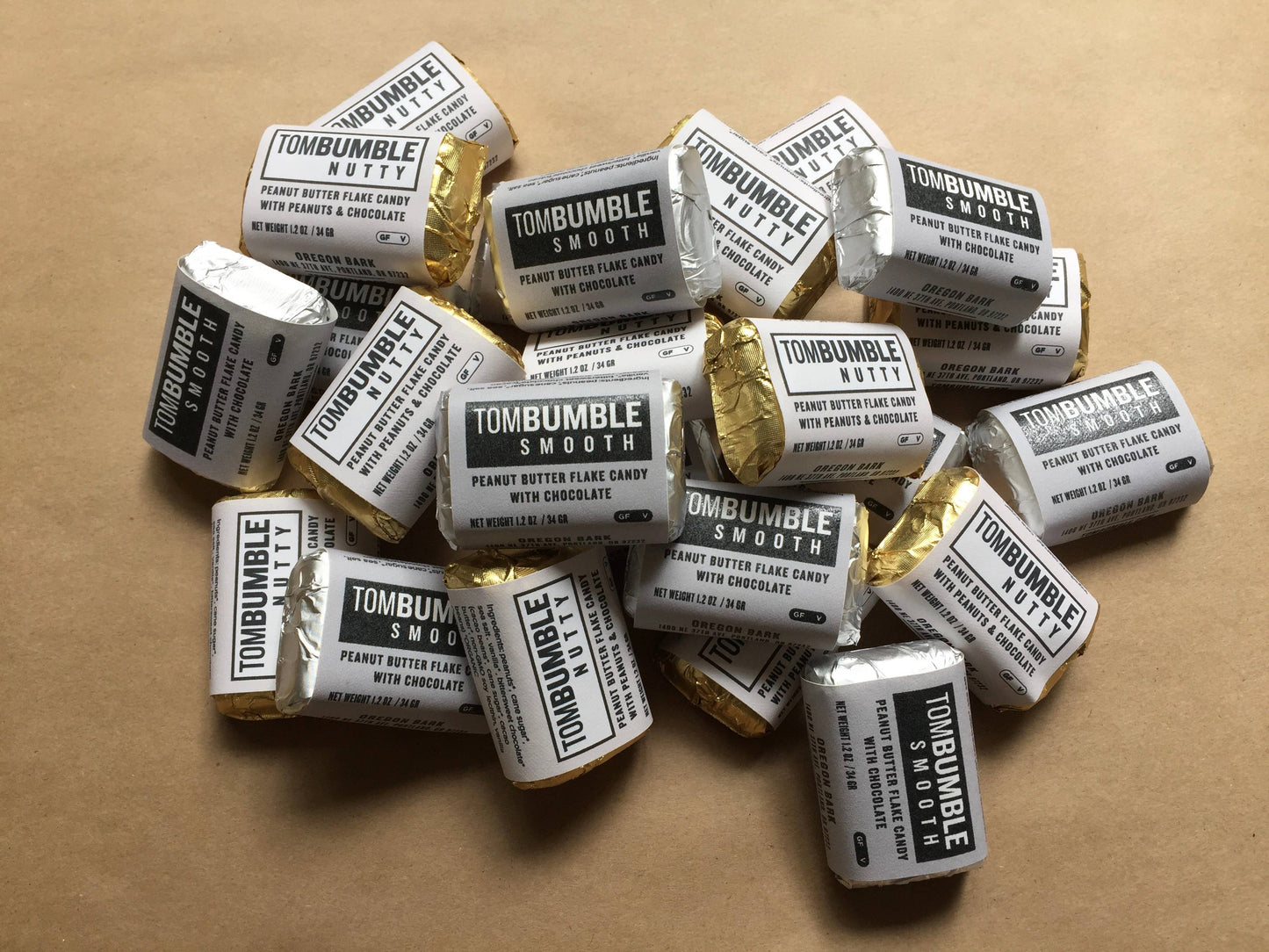 Oregon Bark - Tom Bumble Nutty Candy Bar - Peanut Butter Flake & Chocolate