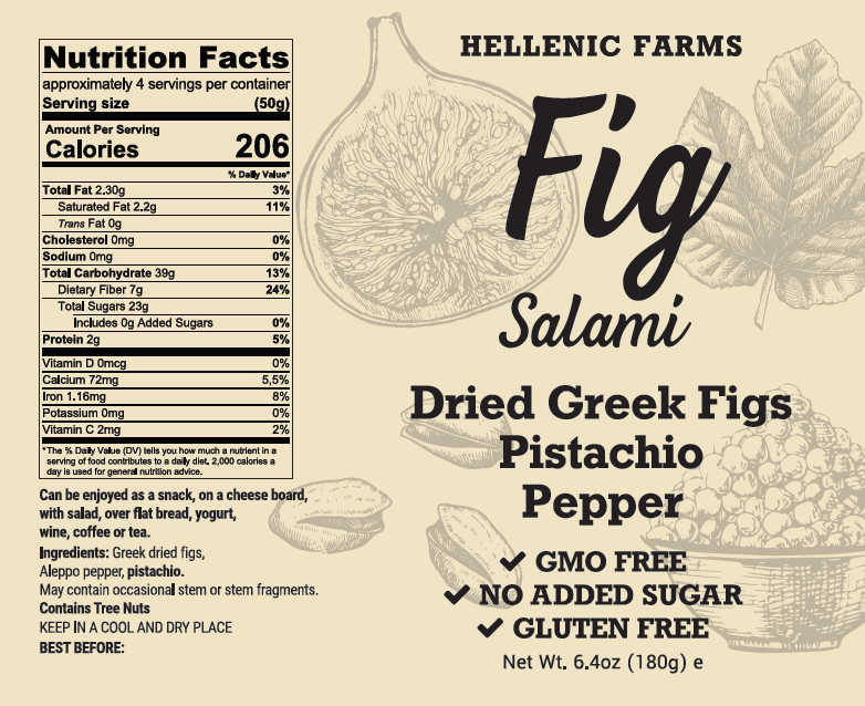 Gourmet Food Solutions - Fig Salami - Pistachio Pepper