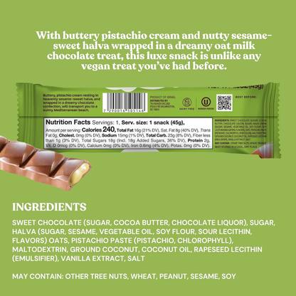 7th Heaven Chocolate - Vegan Oat Milk Chocolate Bar - Pistachio & Halva
