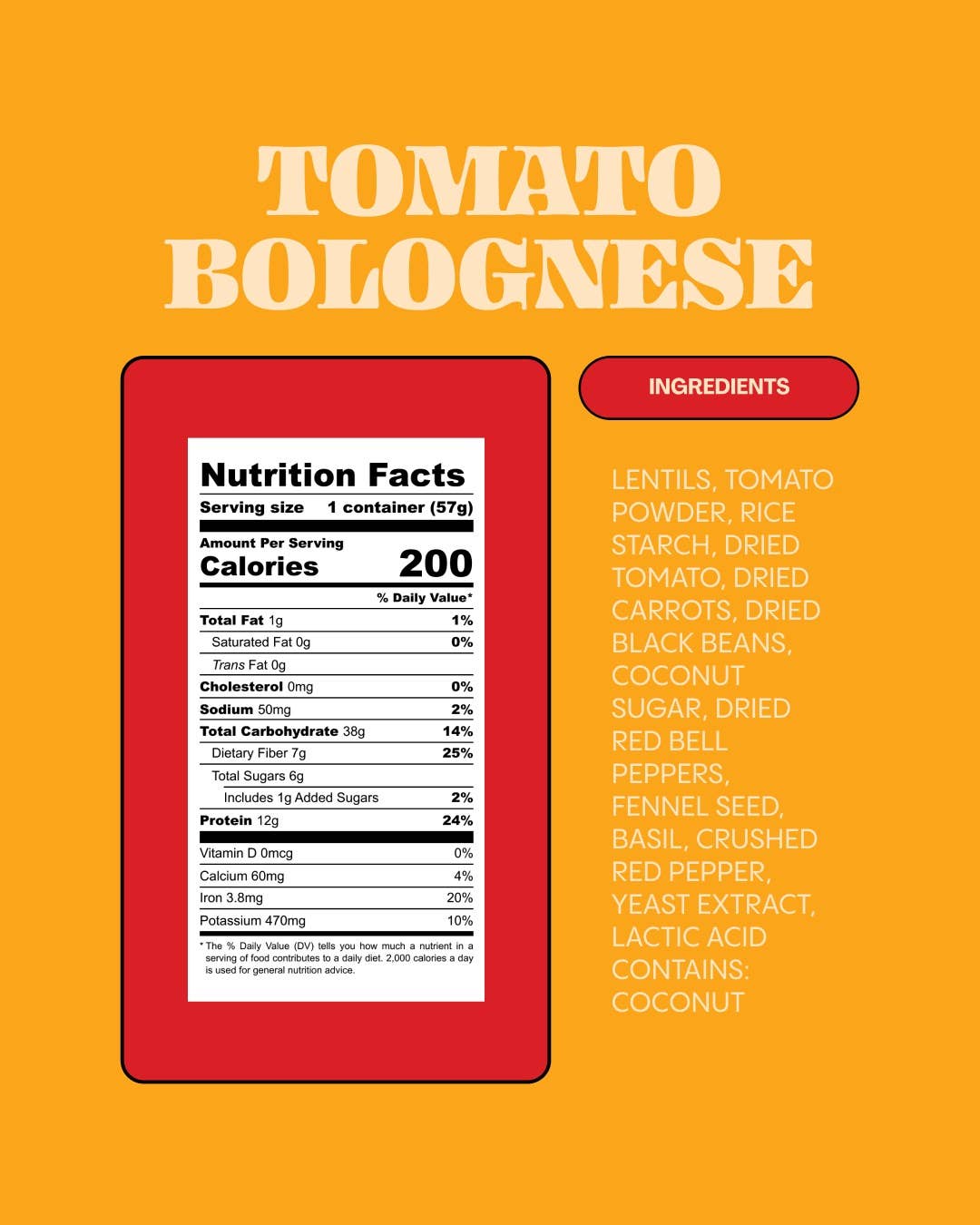 Lentiful - Low Sodium Tomato Bolognese Instant Lentils 8-Pack