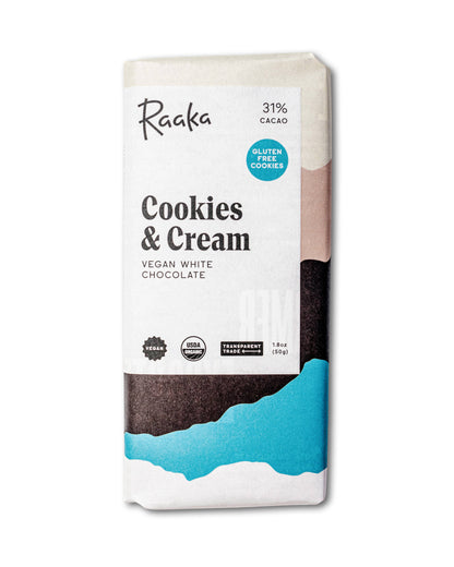 Raaka Chocolate - Cookies & Cream Vegan White Chocolate Bar