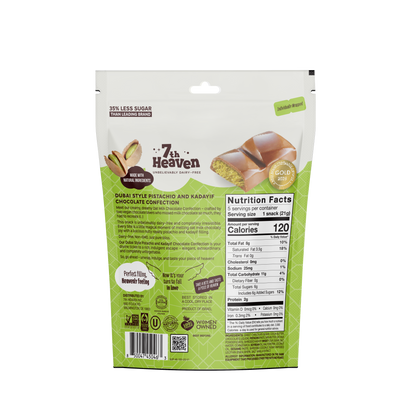 7th Heaven Chocolate - Oat Milk Dubai Style Pistachio and Kadayif Minis Pouch Vegan