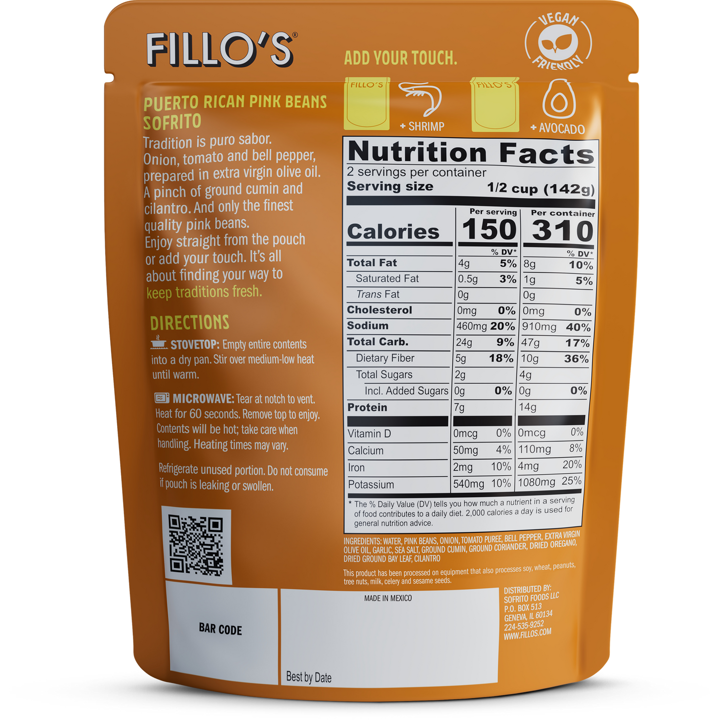 FILLO'S - Puerto Rican Pink Beans, Ready-to-Eat