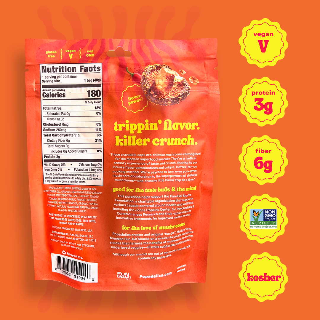 Popadelics Crunchy Mushroom Chips - Crunchy Mushroom Chips- Twisted Thai Chili