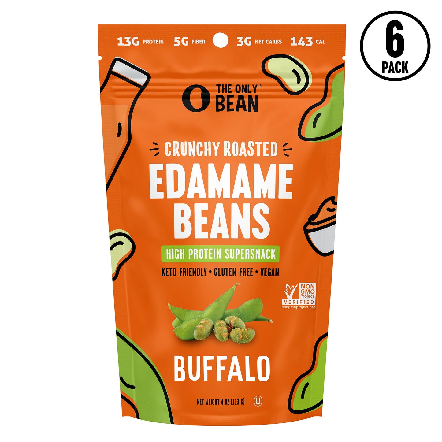 The Only Bean - Crunchy Roasted Edamame Buffalo - 4oz
