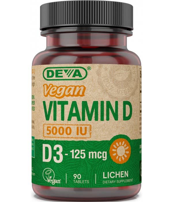 Deva Nutrition - Vegan Vitamin D3 - 5000 IU - Cholecalciferol - 125 Mcg