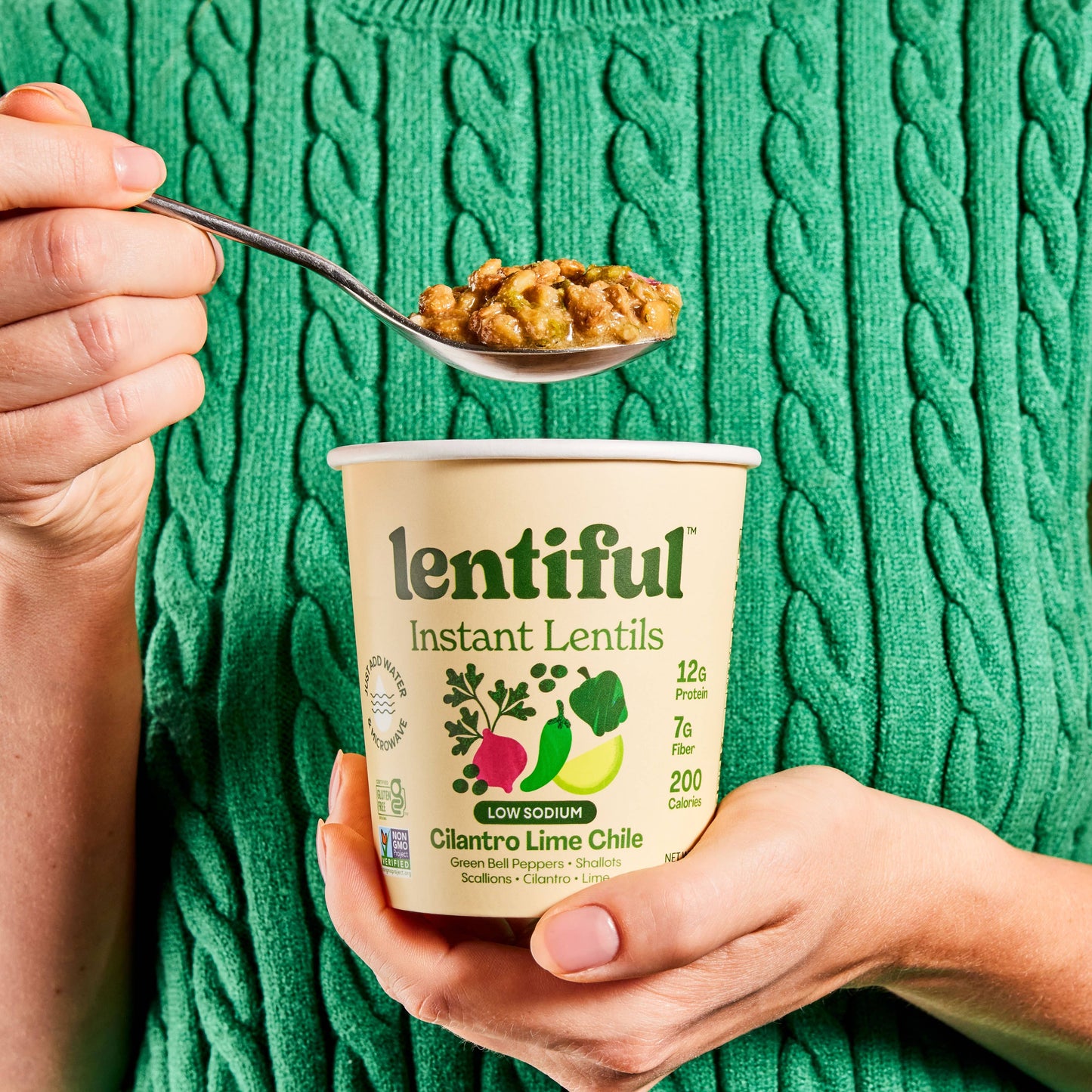 Lentiful - Low Sodium Cilantro Lime Chile Instant Lentils