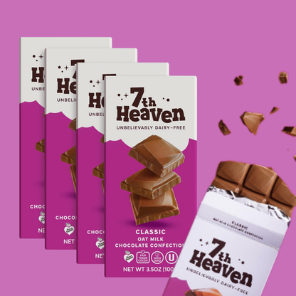 7th Heaven Chocolate - Classic Oat Milk Chocolate Bar - Vegan, Organic, Dairy-Free