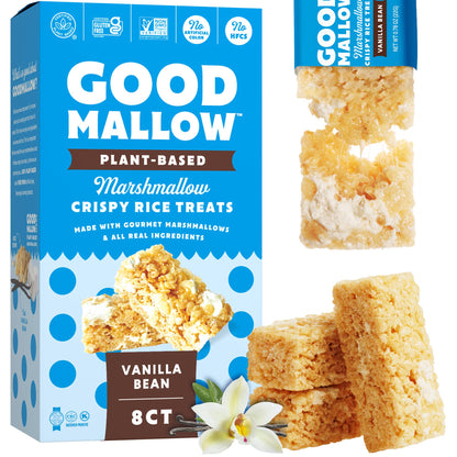 Snackatere - Vegan Rice Crispy Treats Individually Wrapped Box of 8: Vanilla
