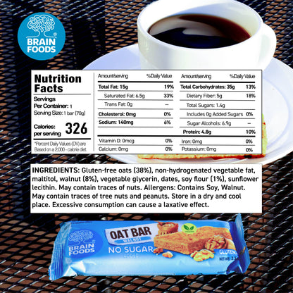 BRAIN FOODS - Oat Bars (Walnut)