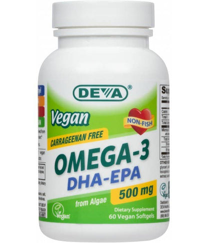 Deva Nutrition - Vegan DHA-EPA 500 mg potency (carrageenan-free)