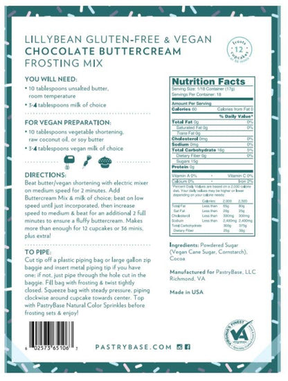 LillyBean Baking - Chocolate Buttercream Frosting Mix (Vegan & Gluten-Free)