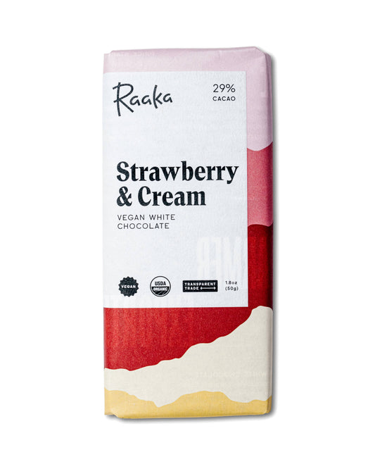Raaka Chocolate - Strawberry & Cream Vegan White Chocolate Bar