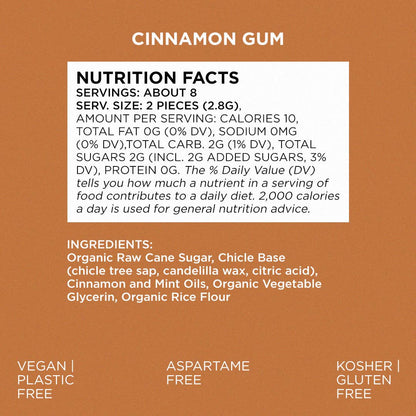 Simply Gum - Cinnamon Chewing Gum - Natural + Plastic-Free