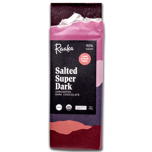 Raaka Chocolate - Salted Super Dark Chocolate Bar (Cane Sugar Free)