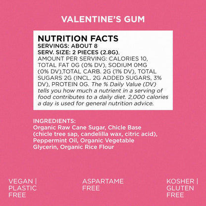 Simply Gum - Heart Box Peppermint Gum - Natural + Plastic-Free