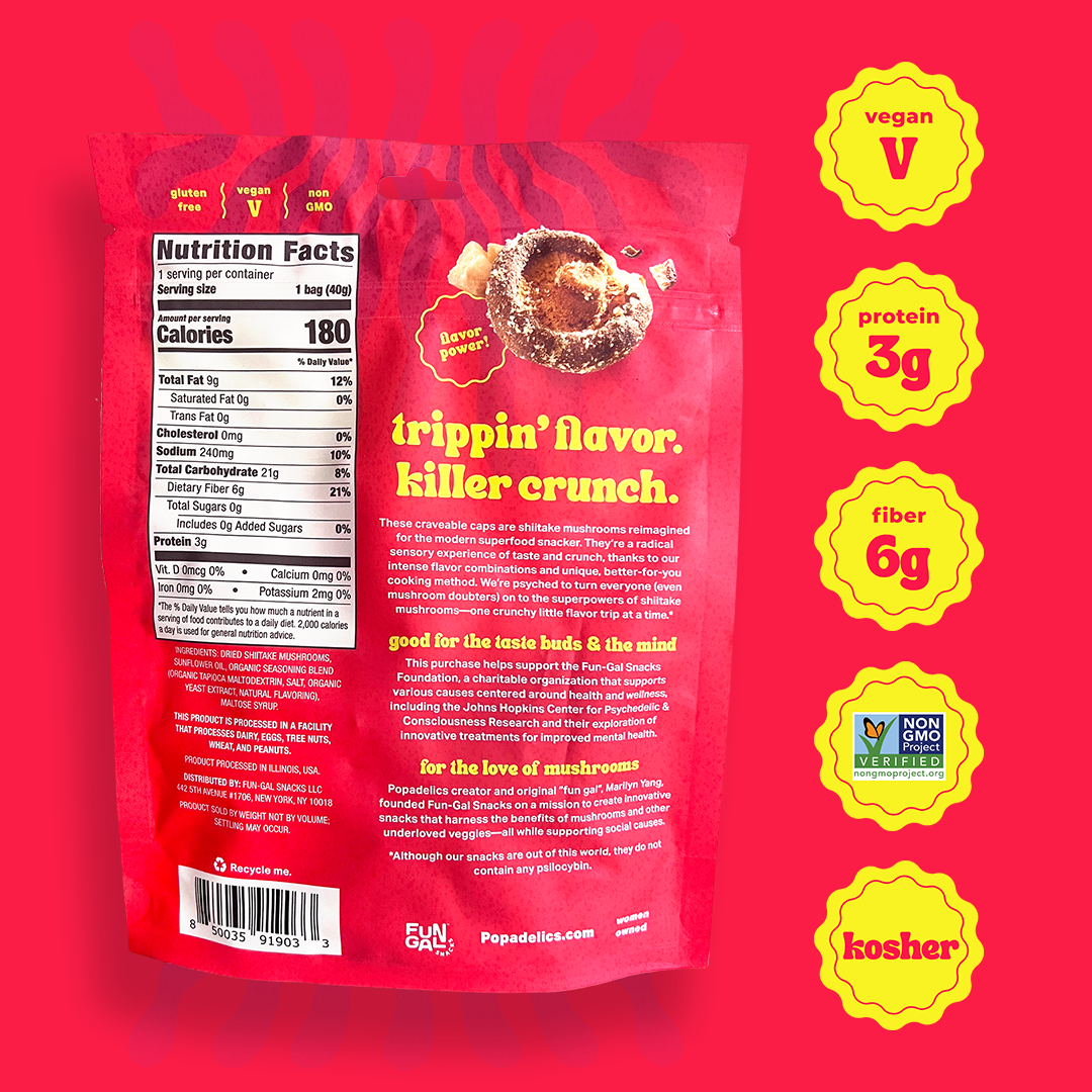 Popadelics Crunchy Mushroom Chips - Crunchy Mushroom Chips- Trippin Truffle Parm