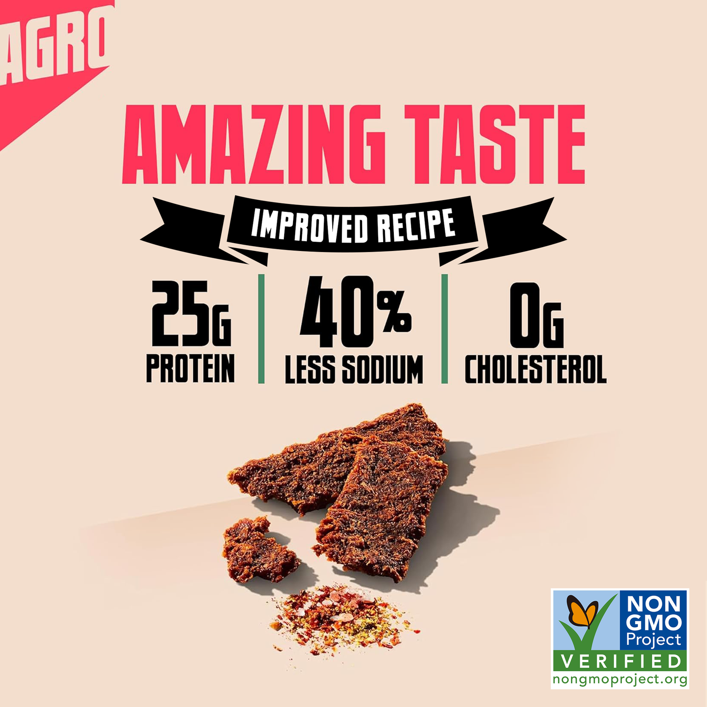 AGRO POWER Jerky - AGRO POWER Jerky - Vegan - Grilled Teriyaki (8 x 2.5oz Bags)