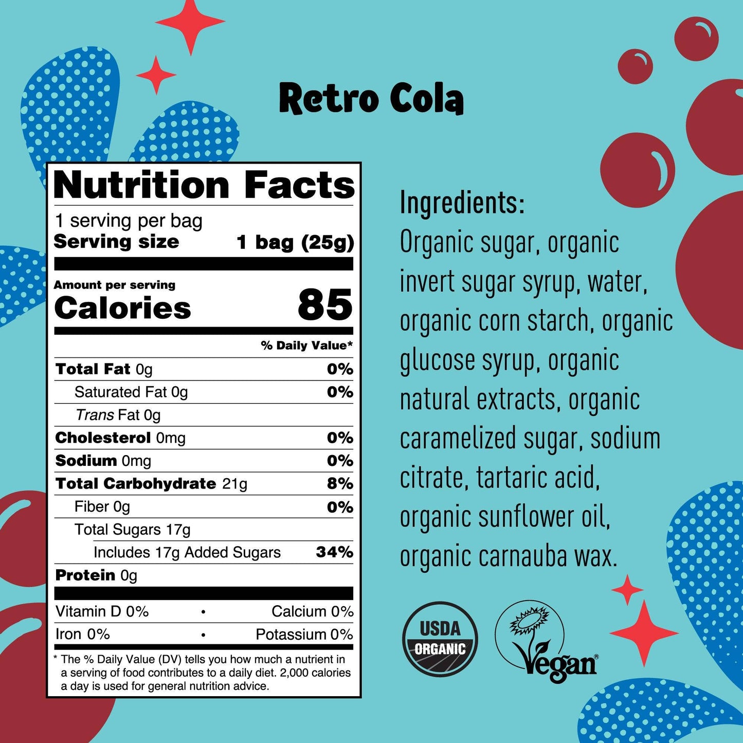 JOM - Snack Packs - Swedish Organic & Vegan Retro Cola Gummies