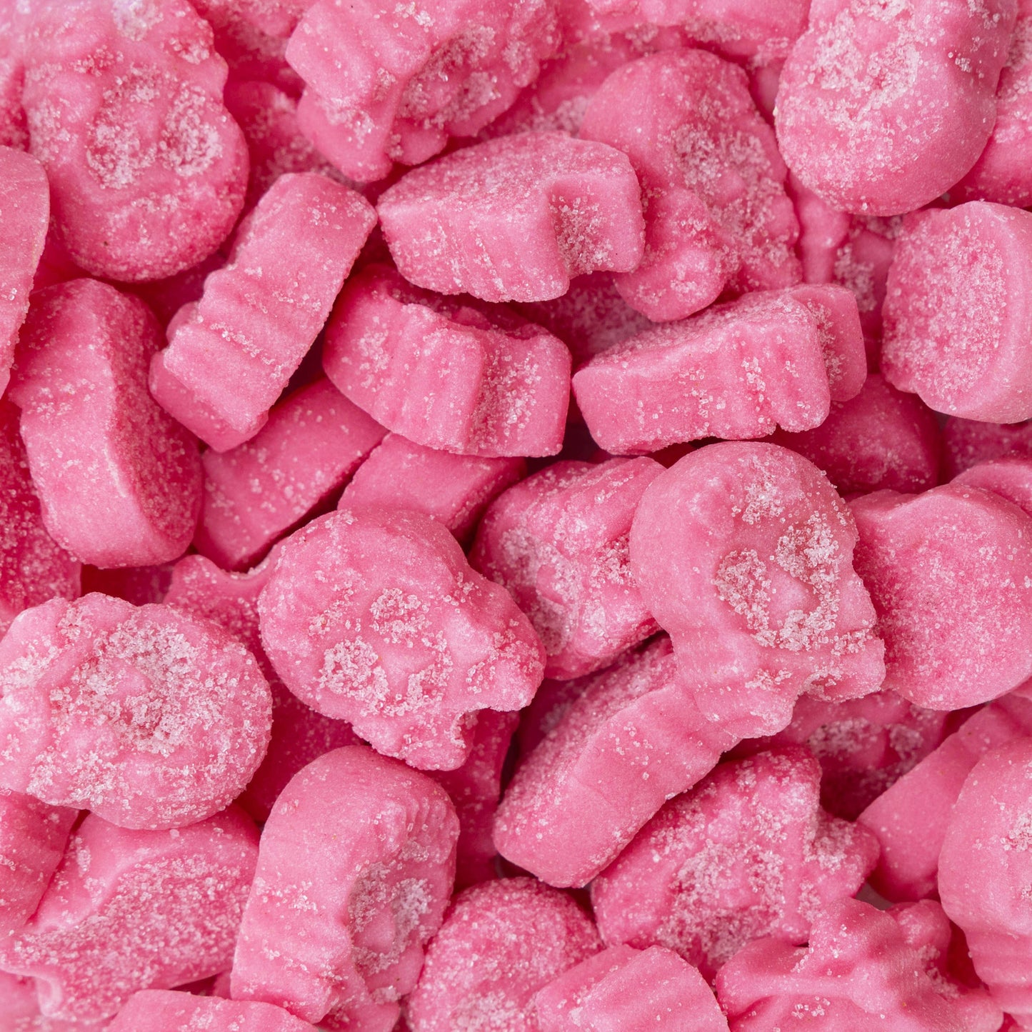 Candy People USA - BUBS Cool Raspberry Foam Skulls 90g Bags - 12 Pack (Cool Hallonskalle)
