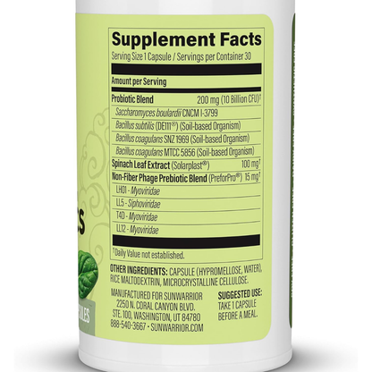 Sunwarrior - Probiotic Supplement Capsules - Shelf Stable, 10B CFU