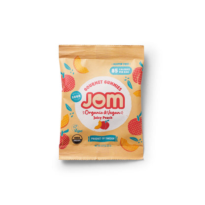 JOM - Snack Packs - Swedish Organic & Vegan Juicy Peach Gummies